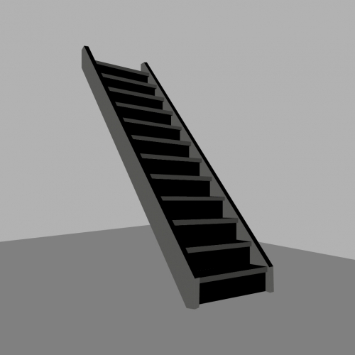 Dichte trap (voorzien van MDF stootborden 12 mm )